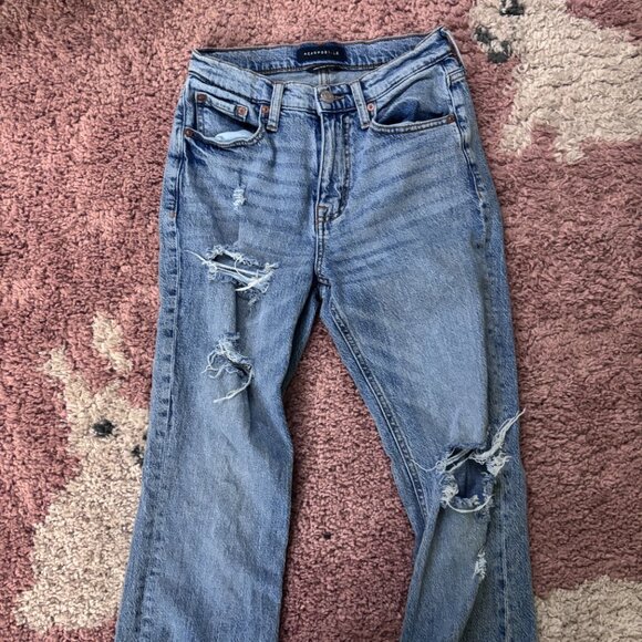 Aeropostale High-Rise Flare Leg Distressed Jeans Women's Size 4R Denim 5 Pocket - Picture 3 of 10